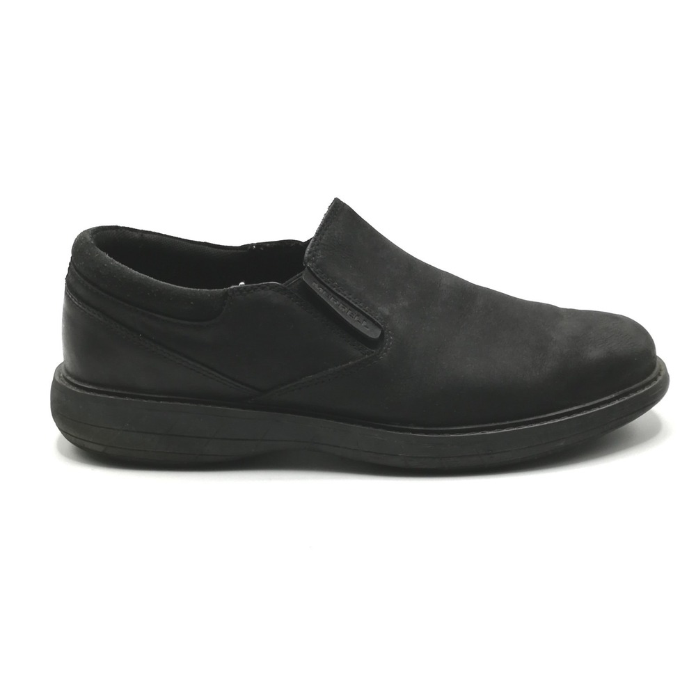 Merrell Shoes Mens Slip On World Vue Moc Black Nubuck Leather Performance 12